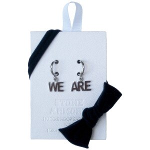 huggie hoop earrings with We Are